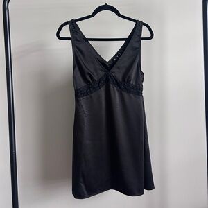 Motel Rocks Black Satin Mini Dress